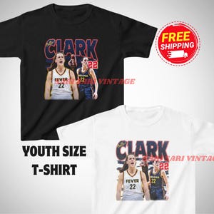Caitlin Clark Shirt Youth Kids Vintage Caitlin Clark Graphic Tee Kids Youth 90s Style T-Shirt Unisex Gifts for Kids Him and Her