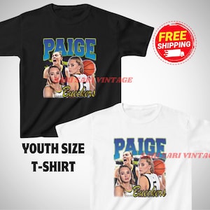 Paige Bueckers Shirt Youth Kids Vintage Paige Bueckers Graphic Tee Kids Youth 90s Style T-Shirt Unisex Gifts for Kids Him and Her
