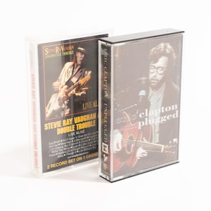 Live SRV / Clapton Unplugged Original Cassette Tapes 80&#39;s 90&#39;s Classic Rock Blues Guitarist