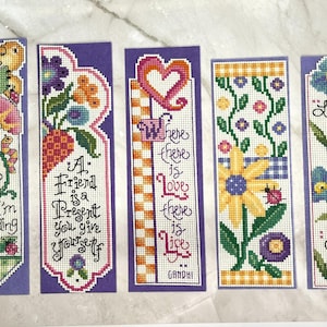 Handmade Cross-Stitched Bookmark - Book Lover Gift - Teacher Gift - Thoughtful Handmade Keepsake