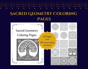 Páginas para colorear de geometría sagrada para imprimir, páginas para colorear de mandalas