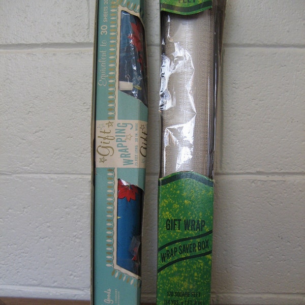 Vintage Gift Wrapping Paper Two Rolls
