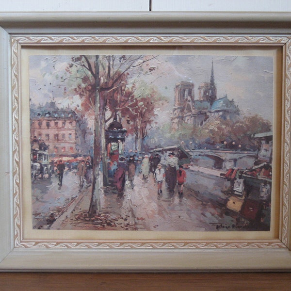 Vintage Paris Scene Print Antoine Blanchard Framed