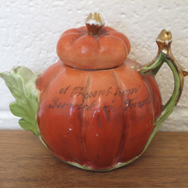 Vintage Mini Teapot In The Shape Of A Pumpkin