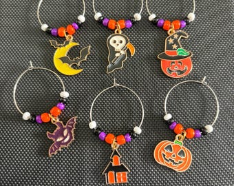 Adornos para copas de vino de Halloween