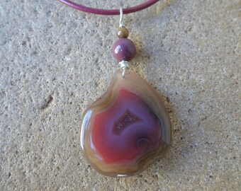 Delicious Agate, Mookaite pendant necklace, ethical gemstone jewellery handmade Australia crystal NaturesArtMelbourne crystal jewelry unique