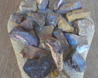 ボルダーオパール標本20個、517グラム、鉱夫からの原石オパール小包