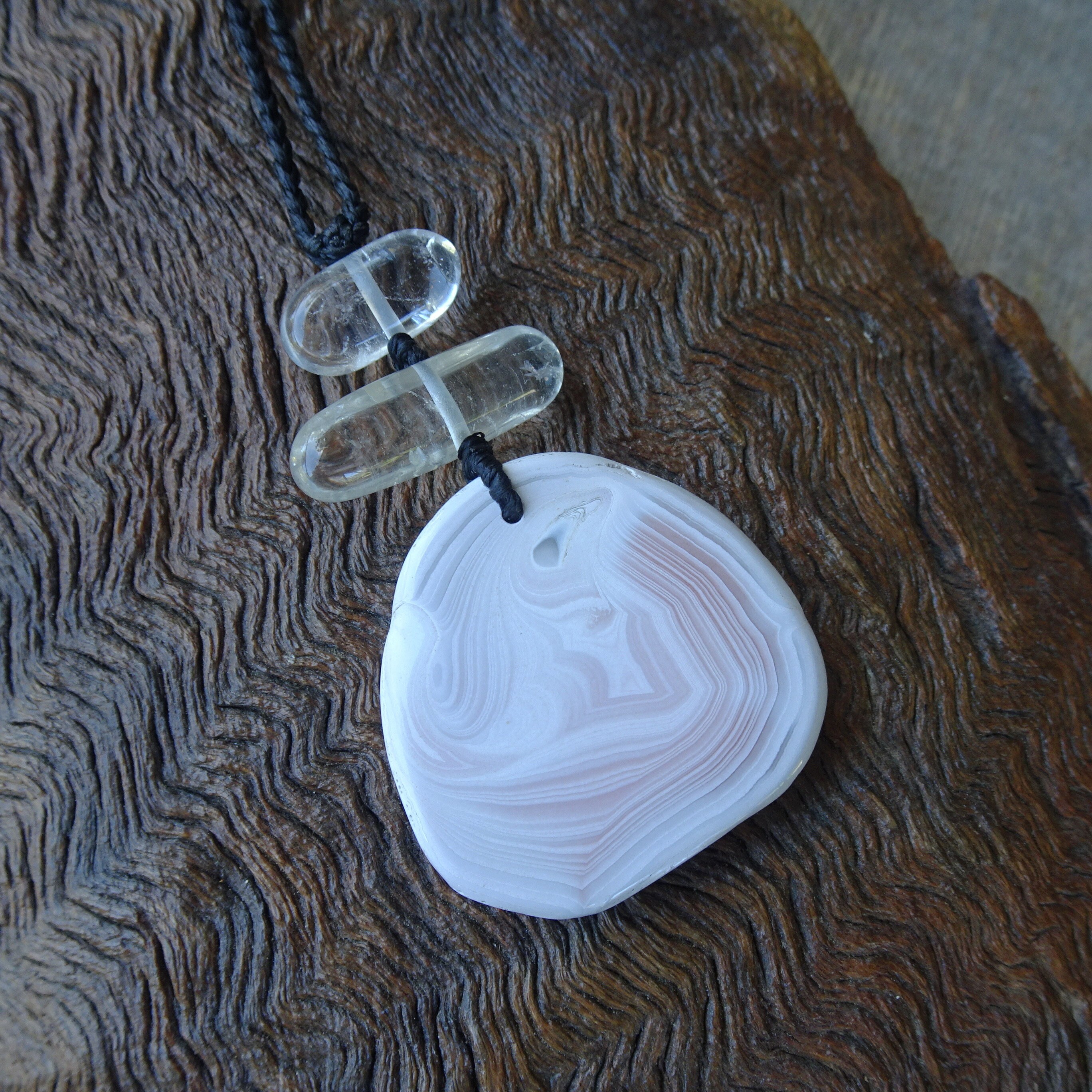 Pink white Agate Quartz crystal jewelry natural stone | Etsy