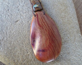 Large Banksia wood, Boulder Opal wood fossil necklace, adjustable unisex jewelry handmade Australia NaturesArtMelbourne, statement warm