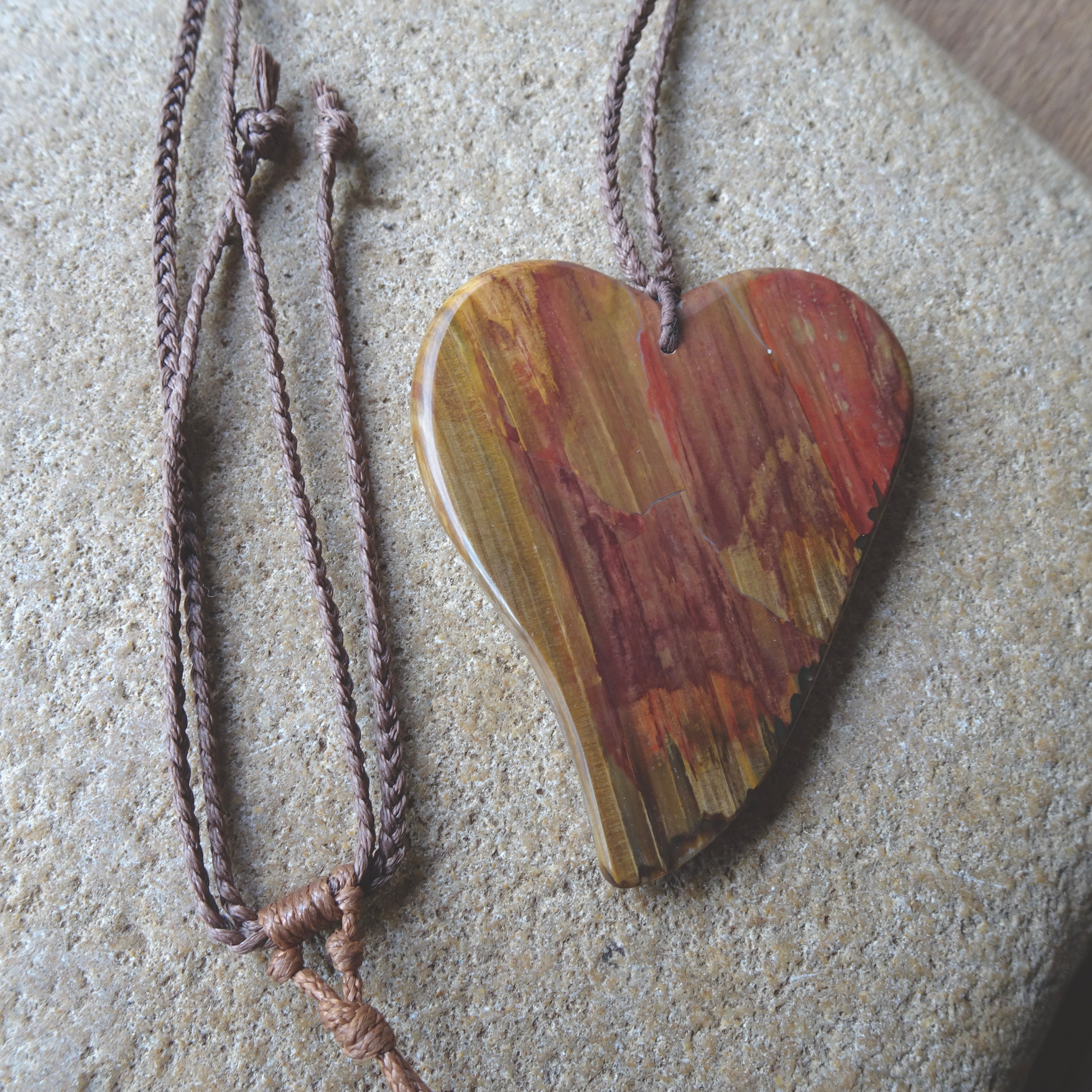 Ethically Sourced Petrified Wood Hearts — Ivy+Light