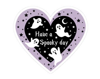 Have a Spooky Day heart sticker | Kiss-Cut Sticker