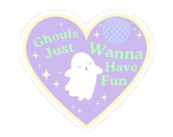 Ghouls Just Wanna Have Fun Sticker | Halloween Heart Decal