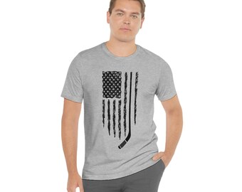 Hockey Shirt, USA Flag T-Shirt, Ice Hockey Fan, Game Day Tee