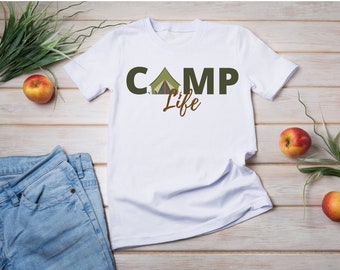 Camp Life Camping T-Shirt, Summer Shirt, Vacation Time, Wilderness Tee, Bella + Canvas 3001