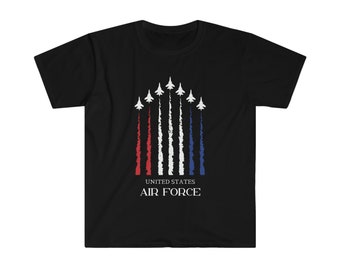 Air Force Flyover Shirt, USAF Shirt, 4th Of July Shirt, Veteran Shirt, Red White Blue American Flag Shirt, Patriotic T-Shirt