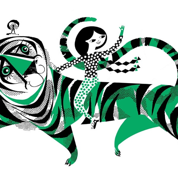 Motif de tigre vert