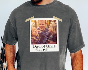 Personalized Dad Of Girls Shirt For Men, Twin Girls Dad Gifts For Father's Day Tee, New Daddy Tshirt With Kids Names Custom Best Dad T Shirt