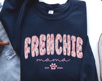 Sudadera con capucha para mamá bulldog francés, diseño floral, colores cómodos, linda camiseta personalizada para dueño de perro, regalo para amantes de los perros