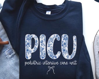 Picu Nurse Sweatshirt, Cute Pediatric Intensive Care Unit Sweater, Future Peds Nurse Crewneck Pediatrics Crew Tee Gifts For New Nurse Tshirt