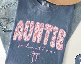 Camiseta personalizada para tía madrina, regalo personalizado para madrina, camiseta floral para tía madrina, camiseta para ser madrina para regalos de propuesta de madrina