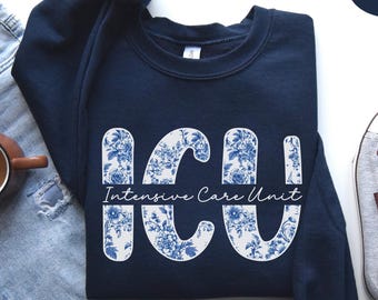 ICU Sweatshirt Intensive Care Unit Shirt Comfort Color Icu Nurse Gift For New Registered Nurse ICU Crew Tshirt ICU Rn Nursing School T shirt