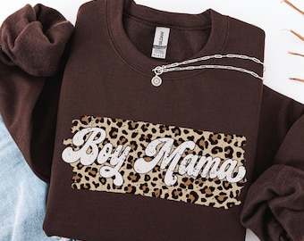 Boy Mama Sweatshirt, Leopard Mama of Boys Tshirt, Mom of Boys Sweater Boy Mothers Day Shirt New Baby Boy Mom Appreciation Gift For New Momma