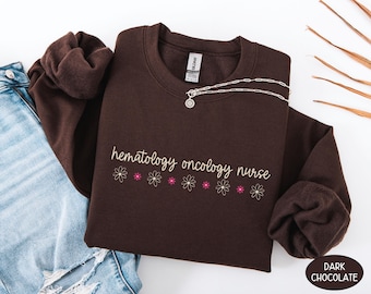 Hematology Oncology Nurse Sweatshirt, HEM-ONC Shirt Cancer Nursing Tshirt Rn Gifts For PEDS Hem Onc Team Tee Oncologist Nurse Practitioner T