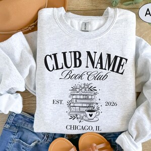Camiseta personalizada Comfort Colors® para club de lectura con nombre personalizado, camiseta para mamá de club de lectura, camiseta para chica amante de la lectura, ideas de regalo para lectoras. Ash