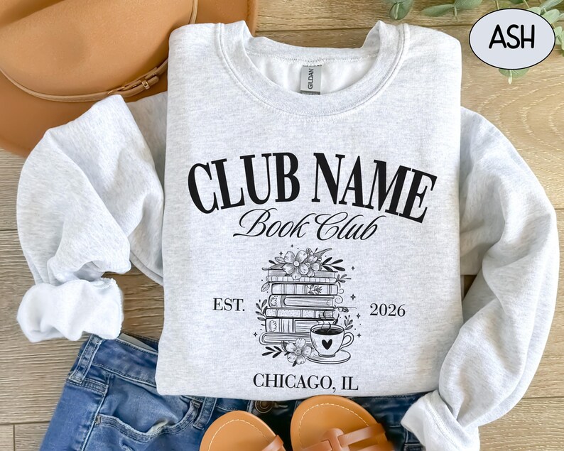 Camiseta personalizada Comfort Colors® para club de lectura con nombre personalizado, camiseta para mamá de club de lectura, camiseta para chica amante de la lectura, ideas de regalo para lectoras. Ash