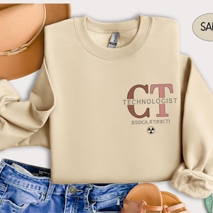 Personalized CT Tech Crewneck, Custom CT Technologist Shirt, Ct Tech Sweater Graduation Gift For Cat Scan Tech Tshirt Rad Student Sweatshirt