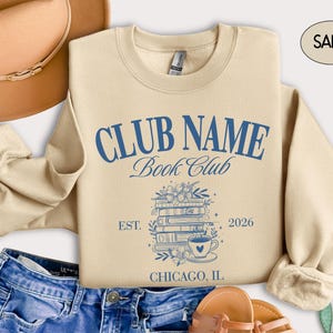 Camiseta personalizada Comfort Colors® para club de lectura con nombre personalizado, camiseta para mamá de club de lectura, camiseta para chica amante de la lectura, ideas de regalo para lectoras. Sand