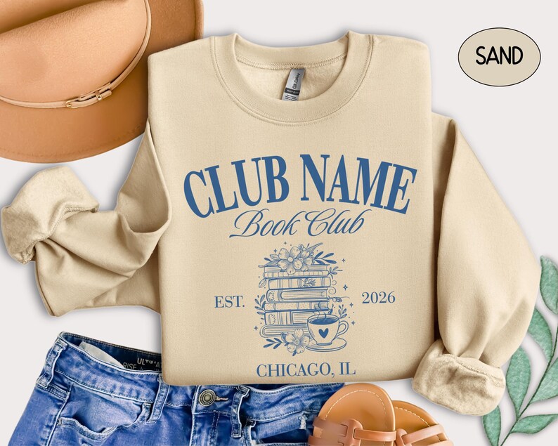 Camiseta personalizada Comfort Colors® para club de lectura con nombre personalizado, camiseta para mamá de club de lectura, camiseta para chica amante de la lectura, ideas de regalo para lectoras. Sand