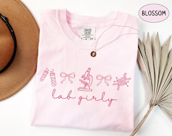 Camiseta de chica de laboratorio, sudadera de técnico de laboratorio, regalo de técnico de laboratorio para asistente de laboratorio, camiseta de graduación, suéter de técnico de laboratorio, camiseta de estudiante de medicina