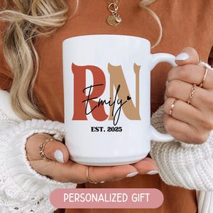 Custom Registered Nurse Mug With Name, New Grad RN Coffee Mug, Rn Graduation Mug, Nursing Graduate Coffee Mug, Future Nurse Gift Student Cup