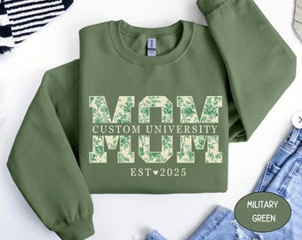 Custom Mom University Sweatshirt, Personalized Proud Mom Graduate Sweater, University Mom Shirt, Mom College Gift For Mother School Crewneck