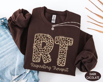 Sudadera RT, regalo para terapeutas respiratorios registrados, cuello redondo, suéter RRT para recién graduados, camiseta de la Semana del Estudiante de Enfermería Respiratoria