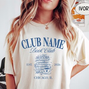 Camiseta personalizada Comfort Colors® para club de lectura con nombre personalizado, camiseta para mamá de club de lectura, camiseta para chica amante de la lectura, ideas de regalo para lectoras. Ivory