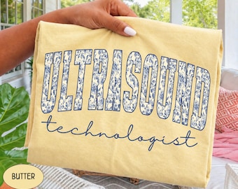 Ultrasound Tech Shirt Comfort Colors Floral Ultrasound Technologist Tshirt For Sonographer Crewneck, Gifts For Sonography Student Sweatshirt