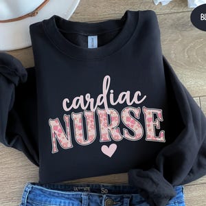 Cardiac Nurse T Shirt Comfort Colors, RN Cardiac Nurse Gift For Cardiology Nurse Tshirt Grad Cardiac ICU Sweatshirt Cardiac Student Crewneck image 18