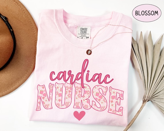 Cardiac Nurse T Shirt Comfort Colors, RN Cardiac Nurse Gift For Cardiology Nurse Tshirt Grad Cardiac ICU Sweatshirt Cardiac Student Crewneck