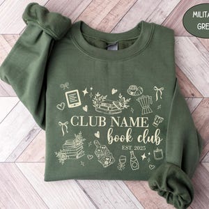 Comfort Colors® Custom Book Club Shirt Personalized Name Book Club For Girl Reading Lover Tee Gift Ideas For Bookish T-shirt Women Reader T Military Green