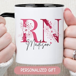 Custom Registered Nurse Mug With Name, New Grad RN Coffee Mug, Rn Graduation Mug, Nursing Graduate Coffee Mug, Future Nurse Gift Student Cup