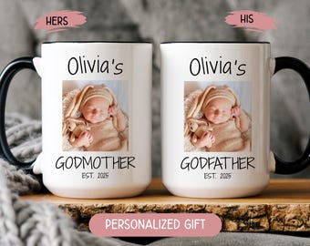 Taza personalizada para padrinos, padrinos, padrinos, ideas de regalos para padrinos, padrinos, madrinas, taza de café, regalo personalizado para madrinas.