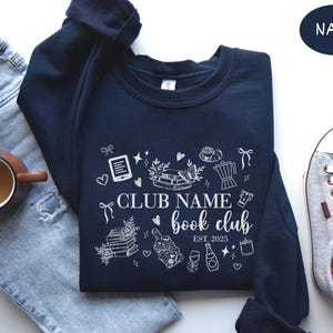 Comfort Colors® Custom Book Club Shirt Personalized Name Book Club For Girl Reading Lover Tee Gift Ideas For Bookish T-shirt Women Reader T Navy