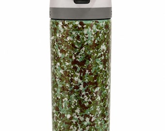 Borraccia Owala da 710 ml personalizzata con mimetica verde / Bicchiere termico mimetico glitterato fatto a mano / Borraccia termica di ispirazione militare / Regalo realizzato da un veterano