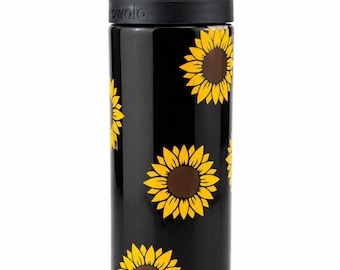 Solros Owala-tumbler 24oz | Anpassad glittervattenflaska i epoxi