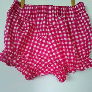 Baby and Toddler Girl's Gingham Print Bloomers Pick a Color: Turquoise, Purple, Dark Pink, Red or Black image 4