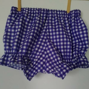 Baby and Toddler Girl's Gingham Print Bloomers Pick a Color: Turquoise, Purple, Dark Pink, Red or Black image 7