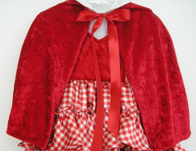 Toddler Crushed Panne Velvet Little Red Riding Hood Capelet 12 Inch Length
