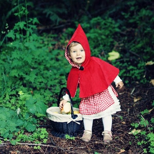 Little Red Riding Hood Pinafore and Reversible Capelet Set